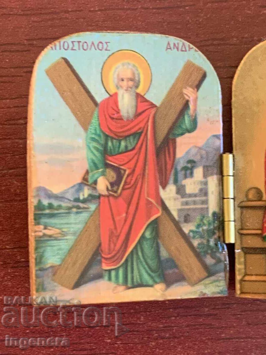 ICONĂ DIPTIC MINI SCULPTURĂ ÎN LEMN cu preț € 5.00 | 9.78 BGN