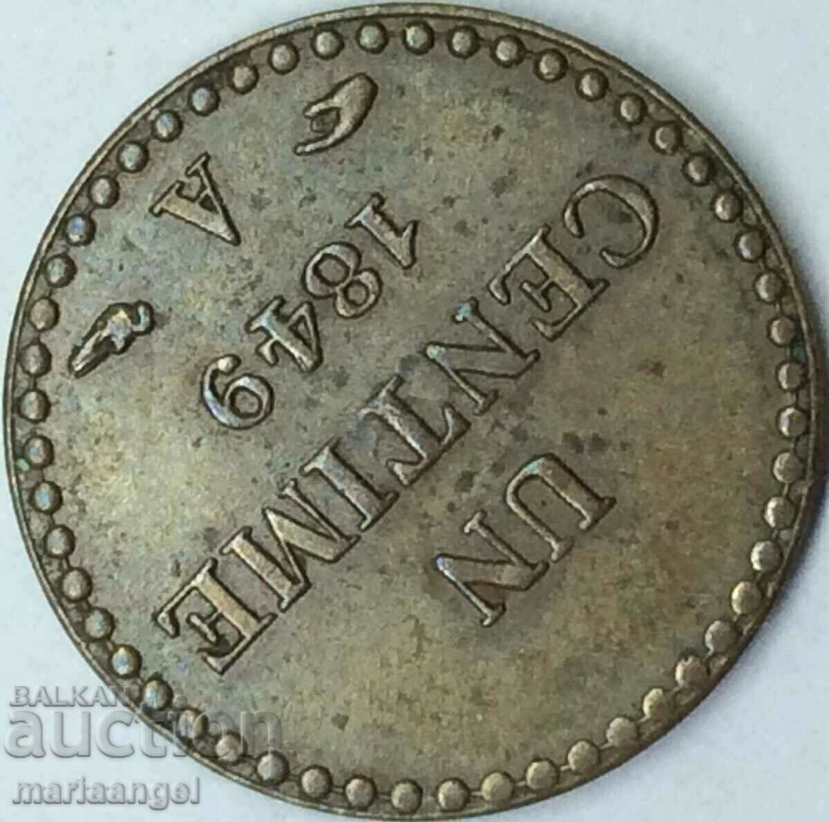 Delivery of France 1 centime 1849 bronze - rare Delivery of France 1 centime 1849 bronze - rare