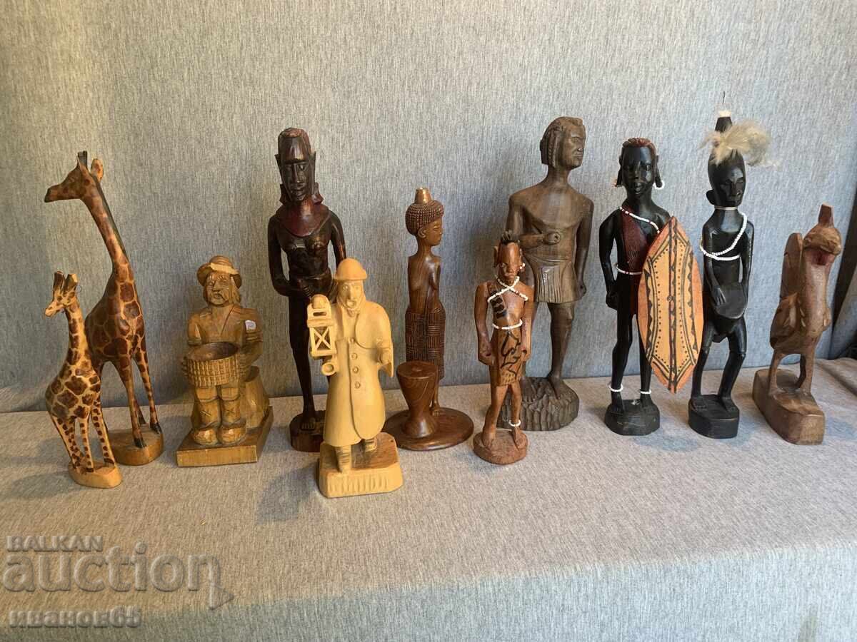 Large lot of wooden figures/statues