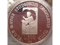 500 Лири 1988 Юбилей на Университа Болоня PROOF UNC