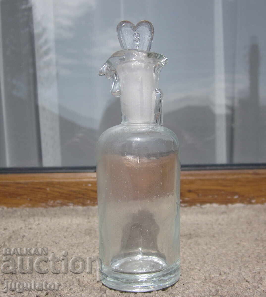 Sticlă farmaceutică germană veche L-H Sticlă farmaceutică germană veche L-H