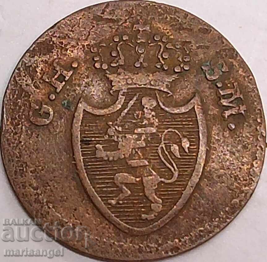 Livrarea 1 pfennig 1819 Saxonia Germania cupru