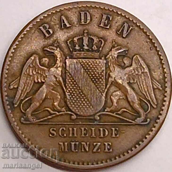 1 кройцер 1863 Баден Германия - 7