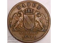 1 κρόιτσερ 1863 Βάδη Γερμανία