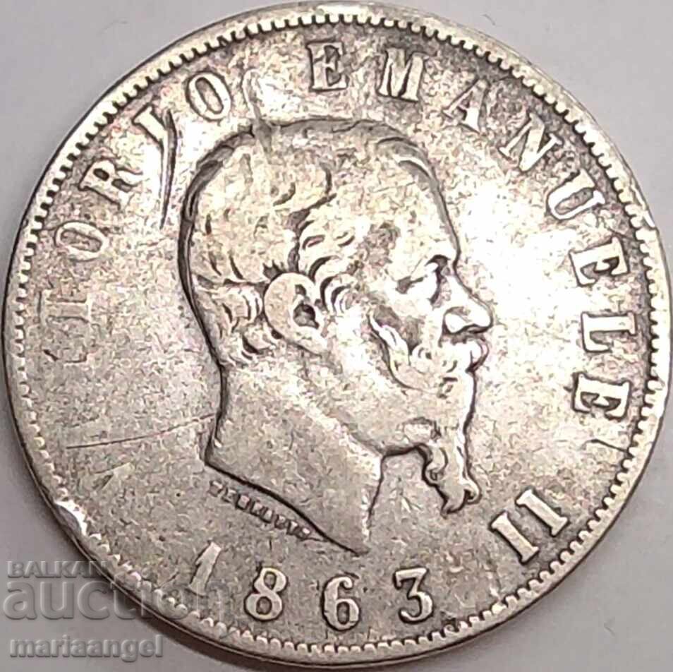 2 Lire 1863 N-Naples Italy "NUMBER" VALUE BN-Birmingham RARE with price € 39.90 | 78.04 BGN 2 Lire 1863 N-Naples Italy "NUMBER" VALUE BN-Birmingham RARE with price € 39.90 | 78.04 BGN