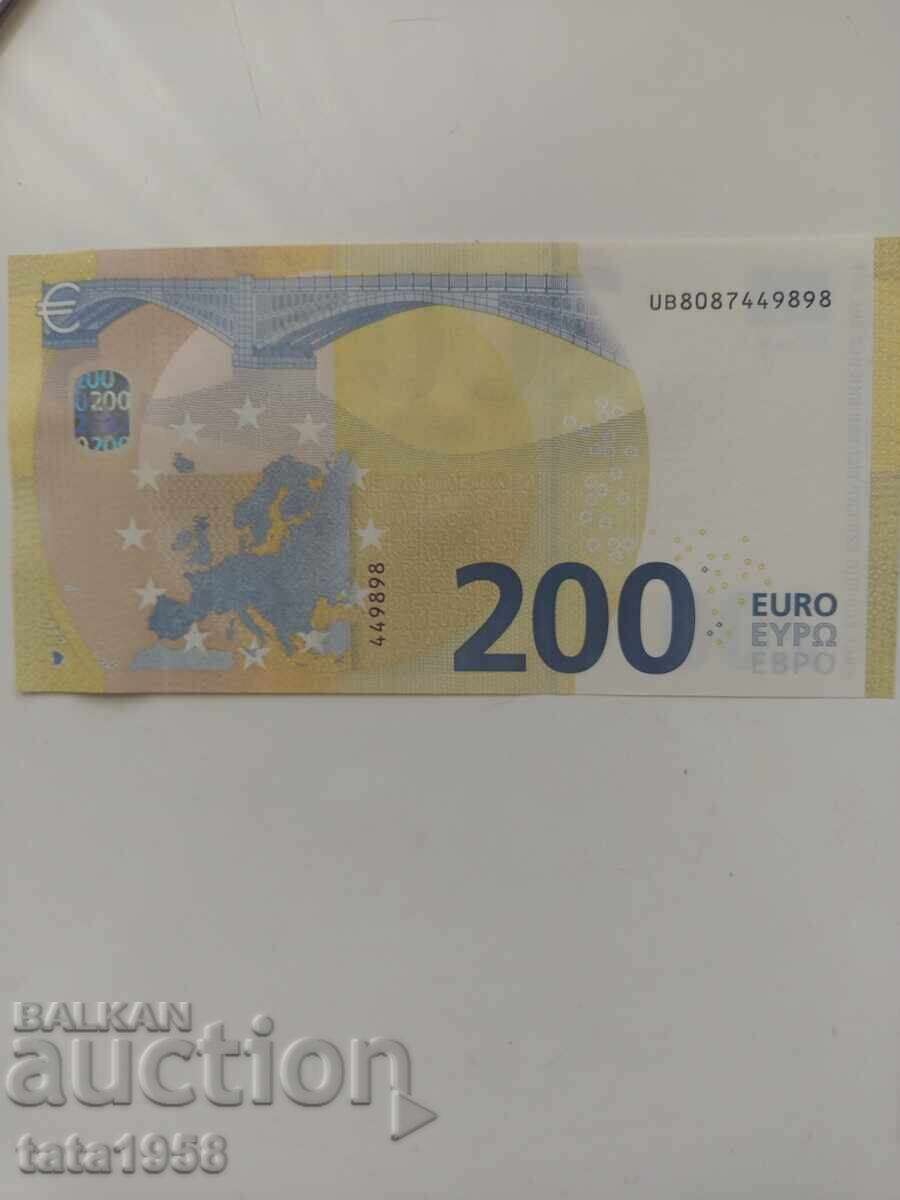 200 Euro Banknote, 2019, France, Mario Draghi with price € 320.00 | 625.87 BGN