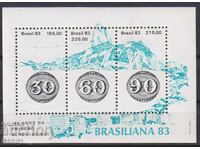 Καθαρό μπλοκ Φιλοτελικής Έκθεσης Βραζιλιάνα 1983 από Βραζιλία