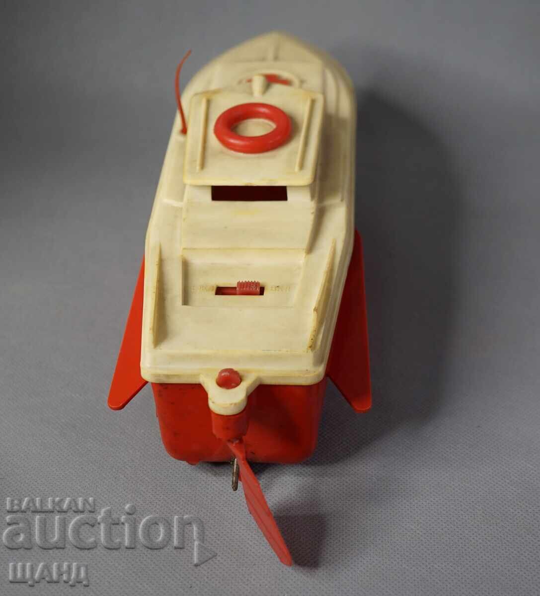 Delivery of Old German Plastic Toy Model Boat Red Cross