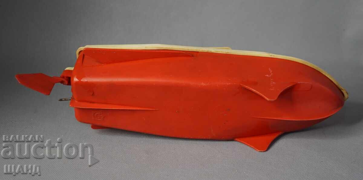 Old German Plastic Toy Model Boat Red Cross - 6