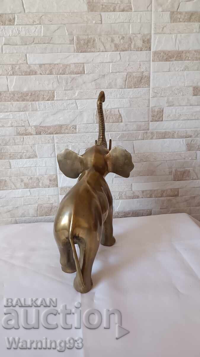 Figurină mare de elefant - alamă - 32cm - 7