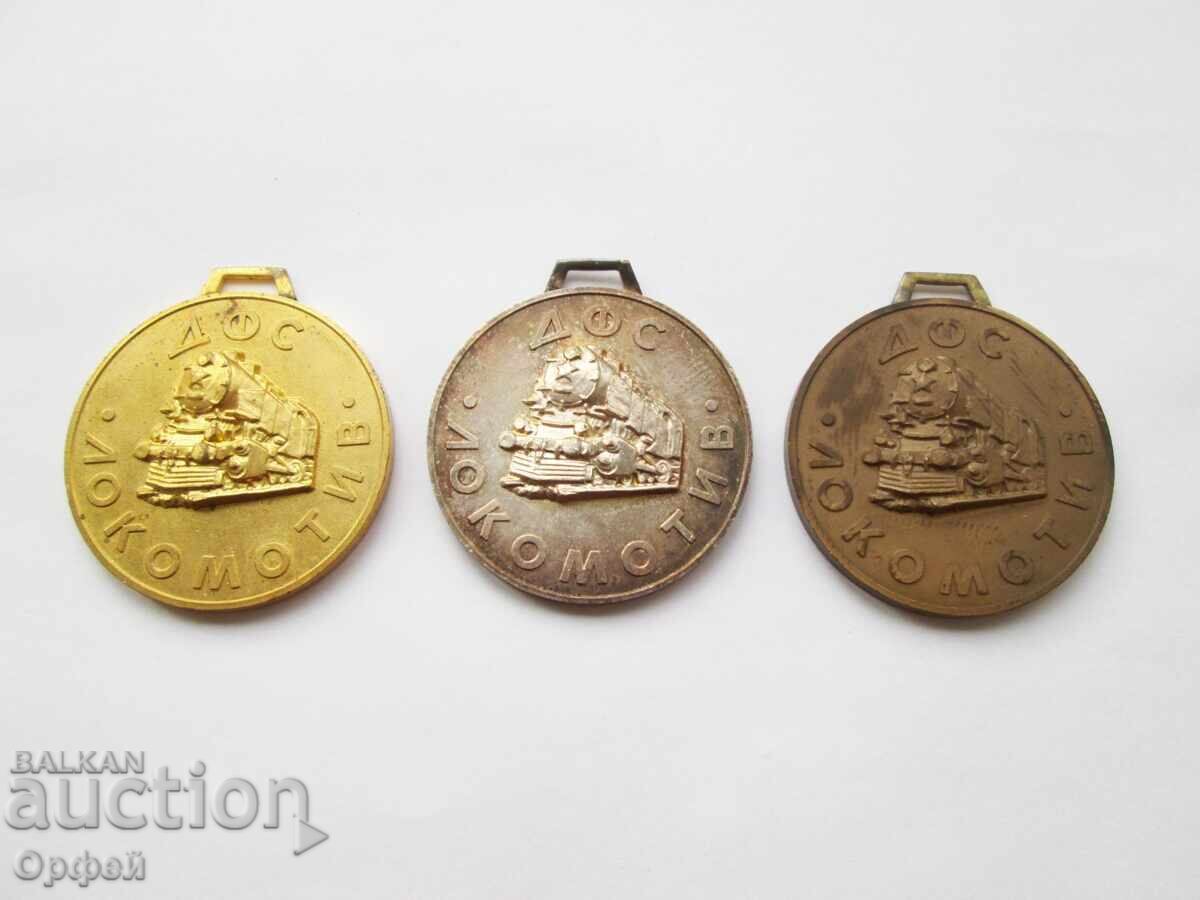 НРБ Соц стар комплект медали ДФС Локомотив София 1929 НРБ Соц стар комплект медали ДФС Локомотив София 1929