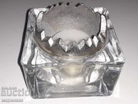 SFEȘNIC MASIV. STICLĂ, ALUMINIU. POLONIA