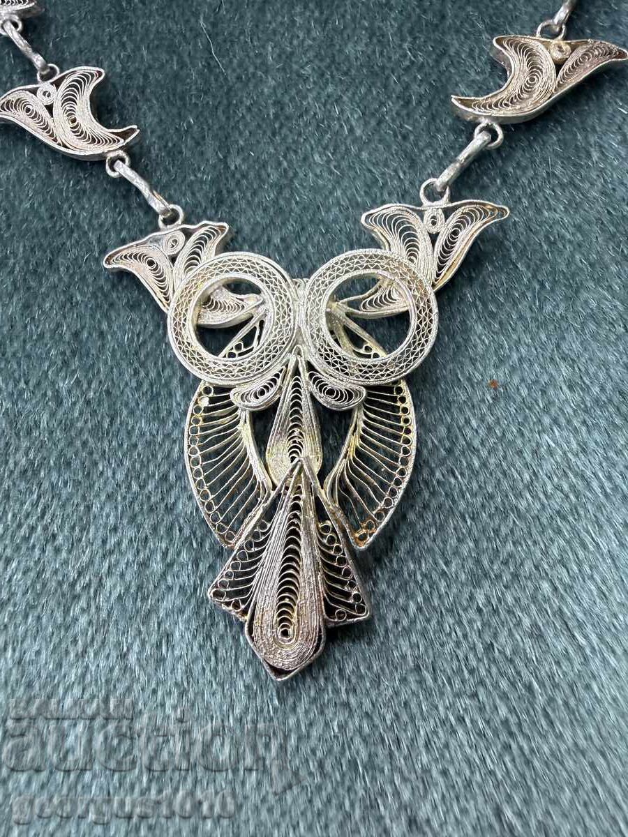 Silver filigree necklace №7808 - 5