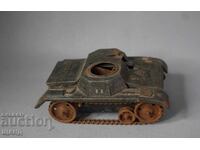 Jucărie metalică mecanică veche germană model tanc