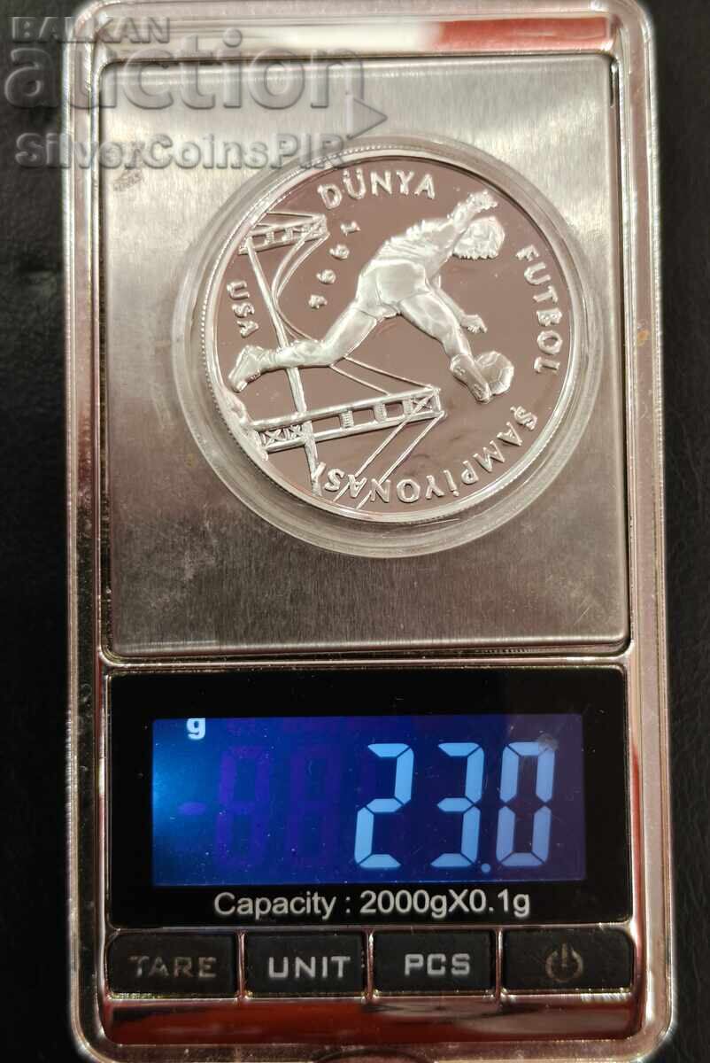 Argint 50000 Lire Cupa Mondială de Fotbal 1994 Turcia - 5