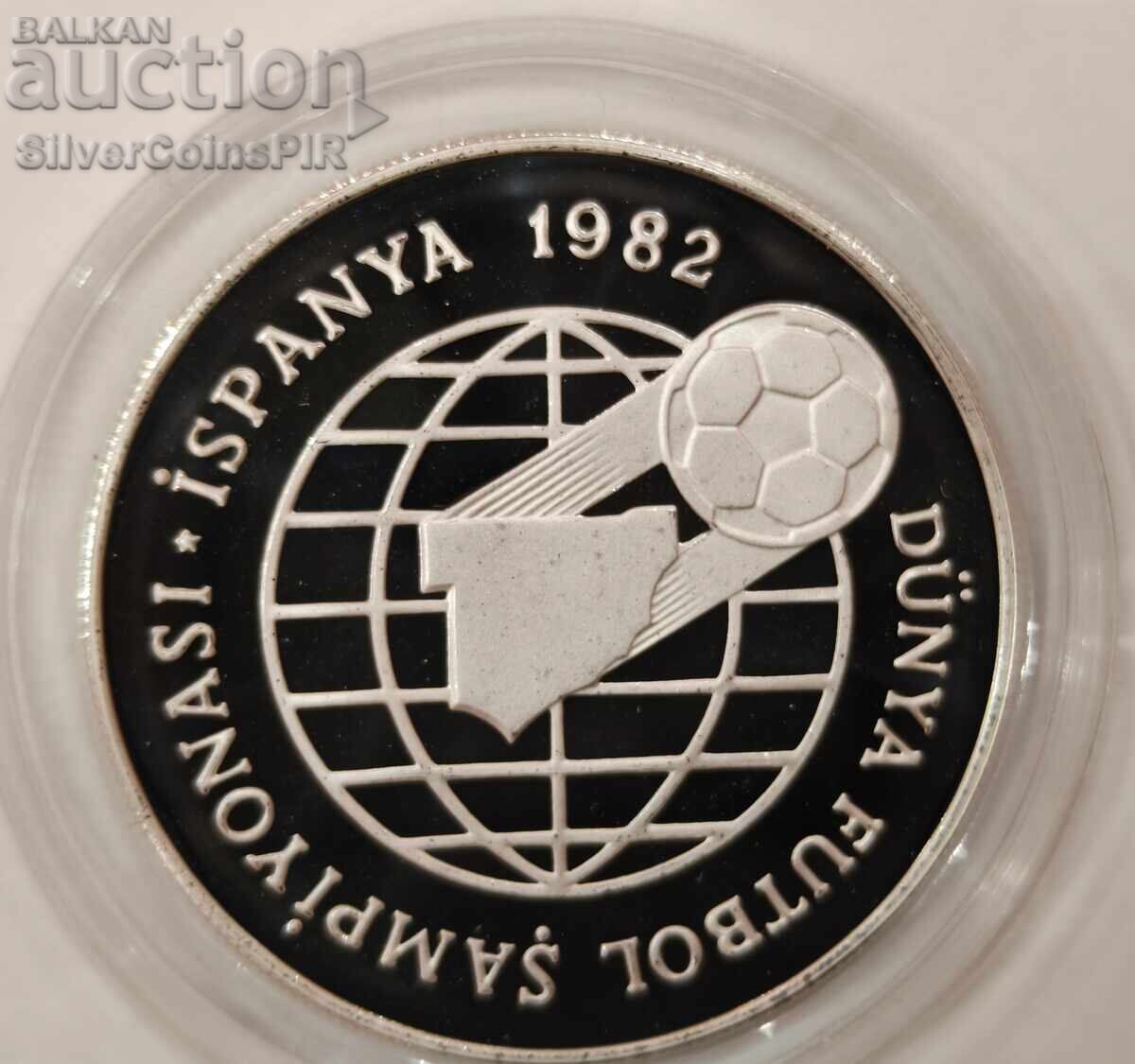 Licitație Argint 500 Lire Campionatul Mondial de Fotbal 1982 Turcia