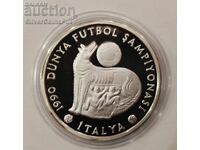 Silver 20000 Lira World Football 1990 Turkey