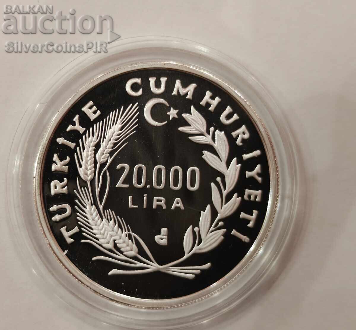 Auction  Silver 20,000 Lira Olympics 1992 Turkey