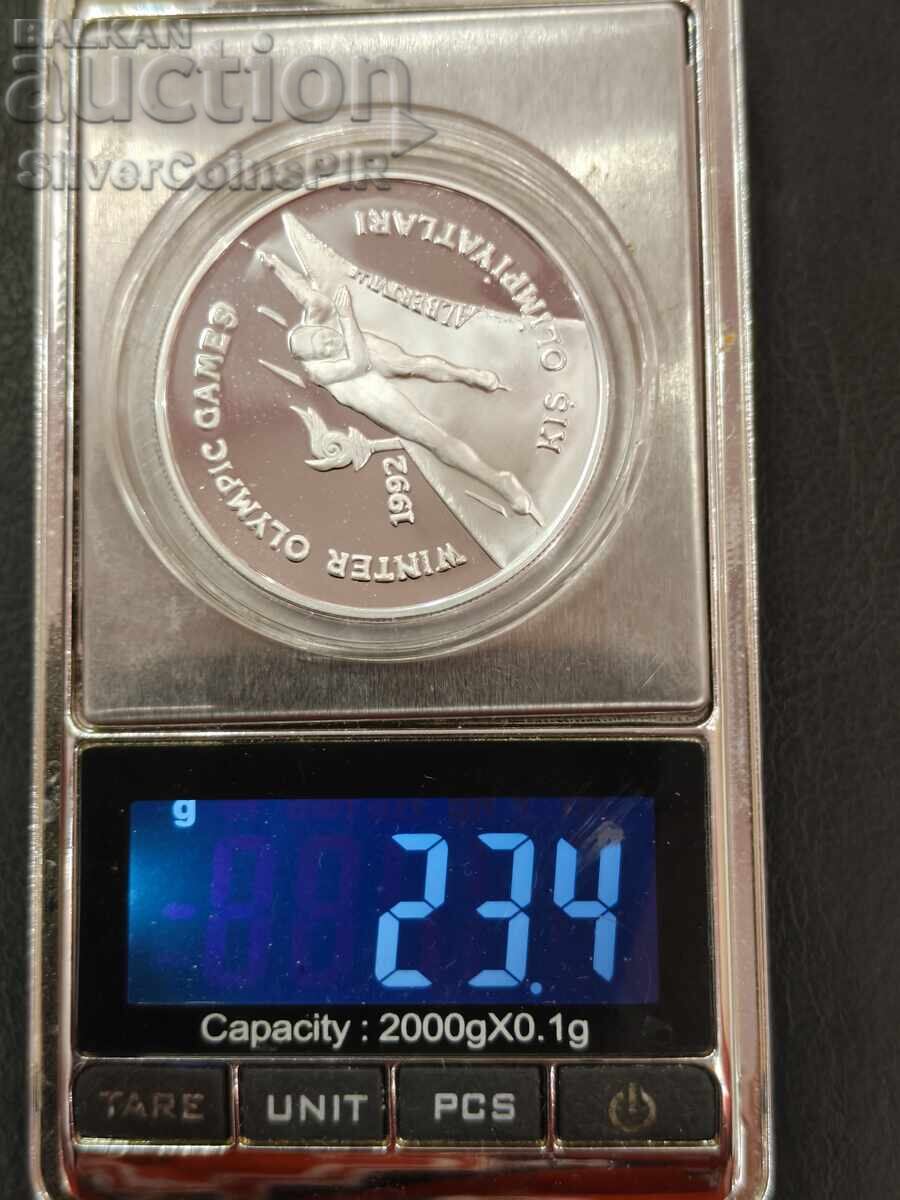 Silver 20,000 Lira Olympics 1992 Turkey - 5