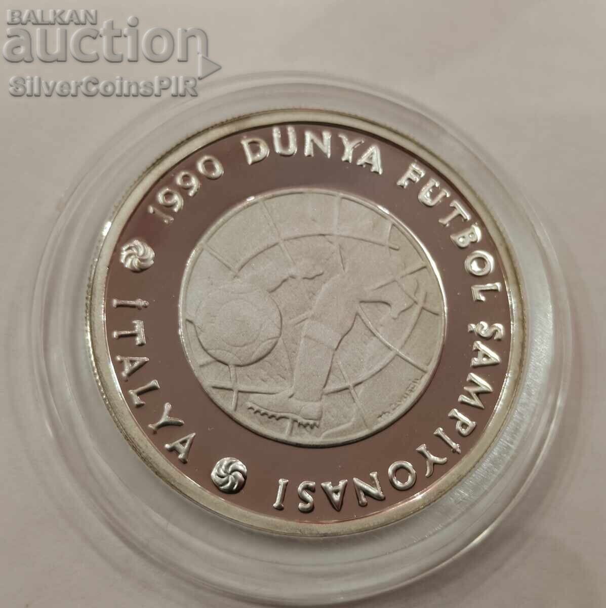 Silver 20,000 Lira World Cup Football 1990 Turkey with price € 20.40 | 39.90 BGN