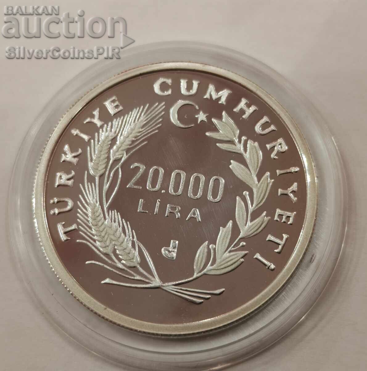 Delivery of Silver 20,000 Lira World Cup Football 1990 Turkey