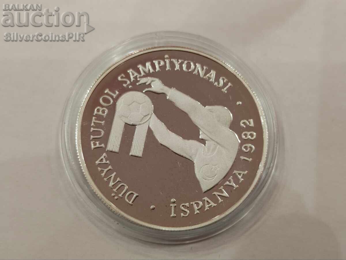 Licitație Argint 500 Lire Mondiale de Fotbal 1982 Turcia
