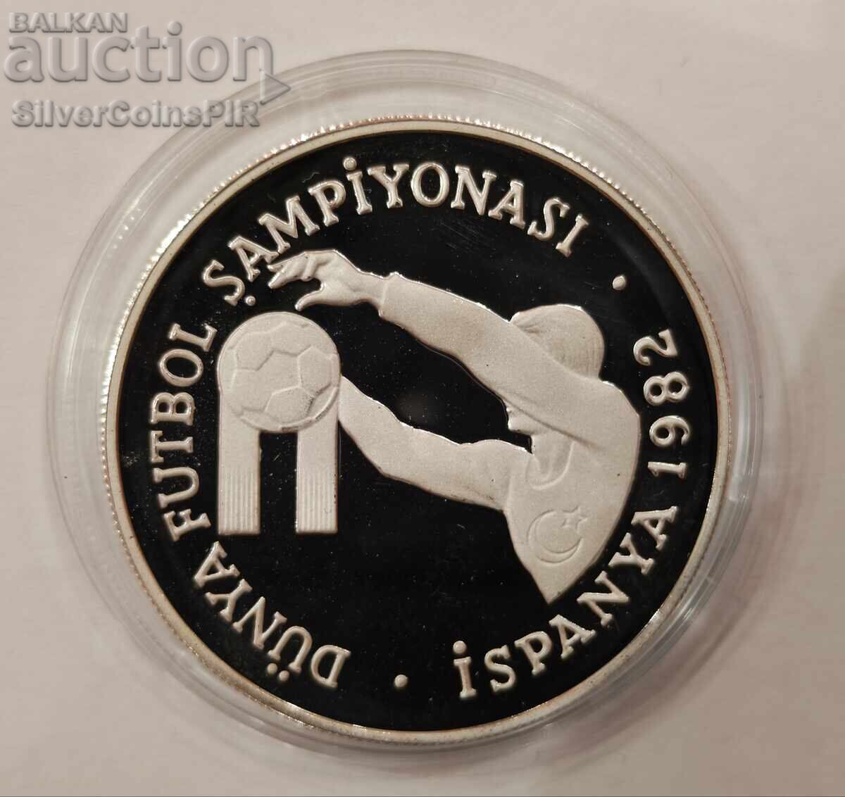 Argint 500 Lire Mondiale de Fotbal 1982 Turcia