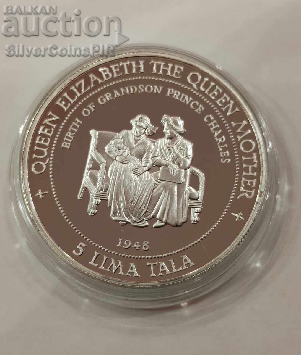Silver 5 Tala The Birth of Charles Tokelau 1995 with price € 45.00 | 88.01 BGN