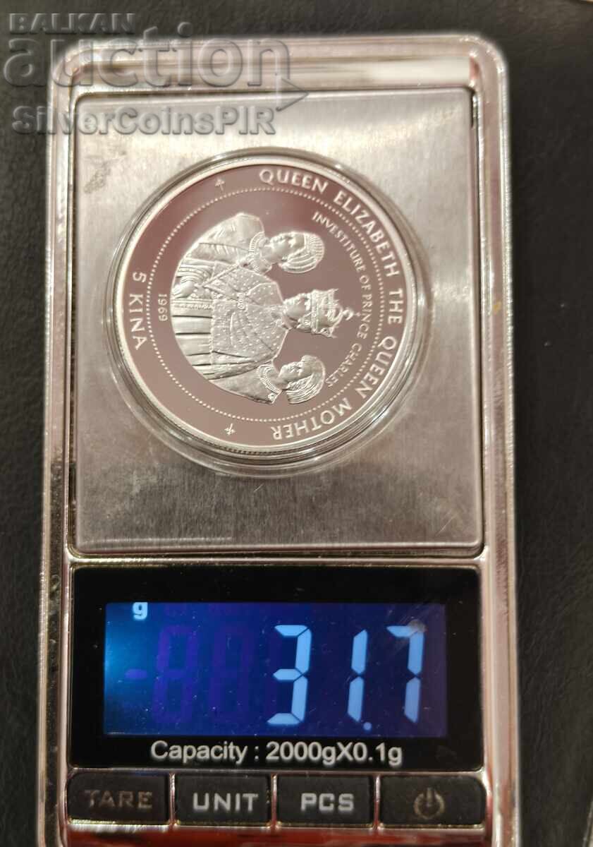 Ασήμι 5 Κίνα Εξουσιοδότηση Charles 1998 Γουινέα - 5