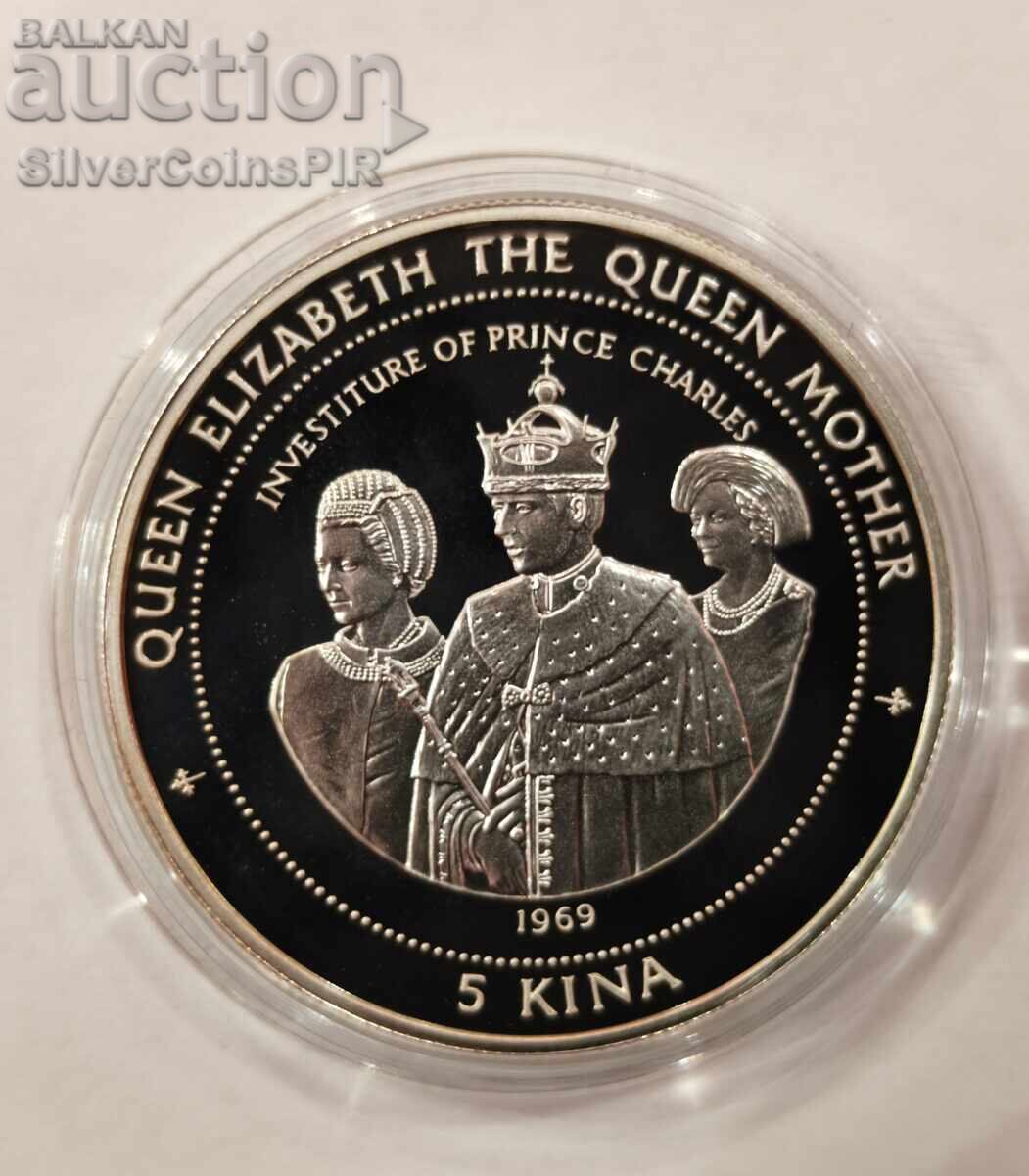 Ασήμι 5 Κίνα Εξουσιοδότηση Charles 1998 Γουινέα