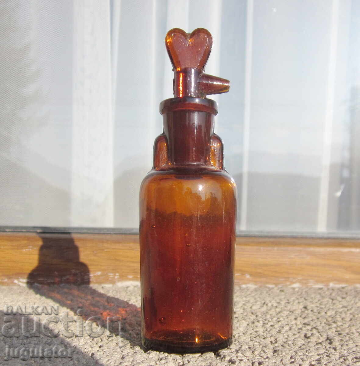 Царство България старо медицинско аптекарско стъклено шише