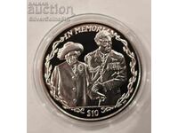 Ασήμι 10$ Ενήλικας Τσαρλς 2002 Βρετανικές Παρθένοι Νήσοι