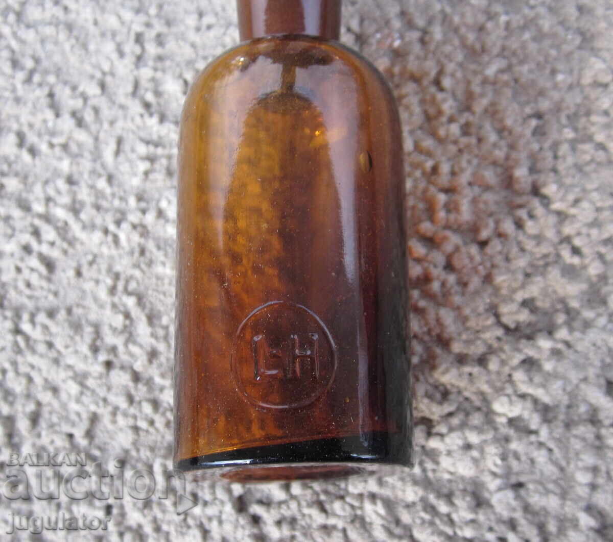 старо Германско медицинско аптекарско стъклено шише L-H - 6