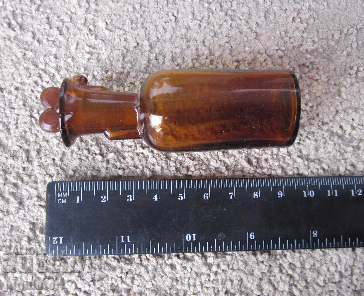 старо Германско медицинско аптекарско стъклено шише L-H - 7