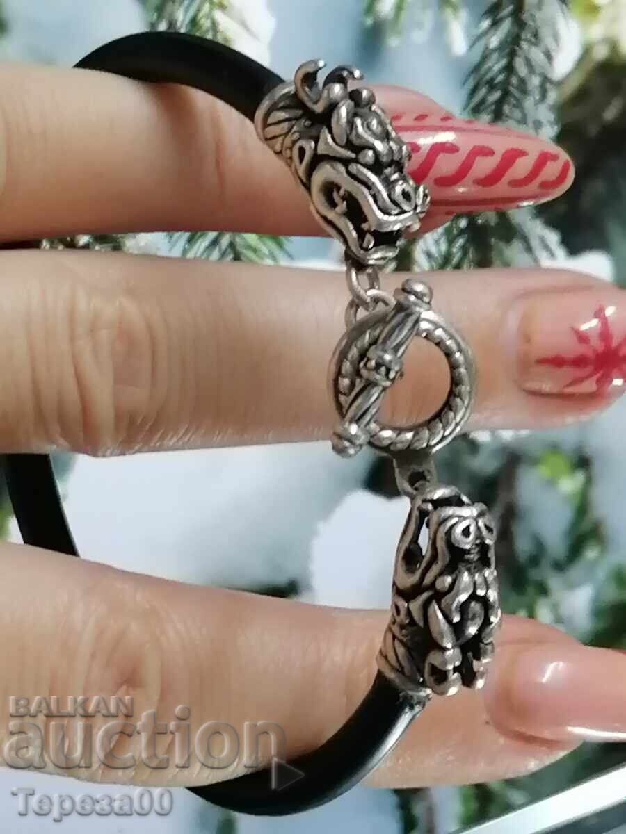 Ασημένιο βραχιόλι με δράκους - 6