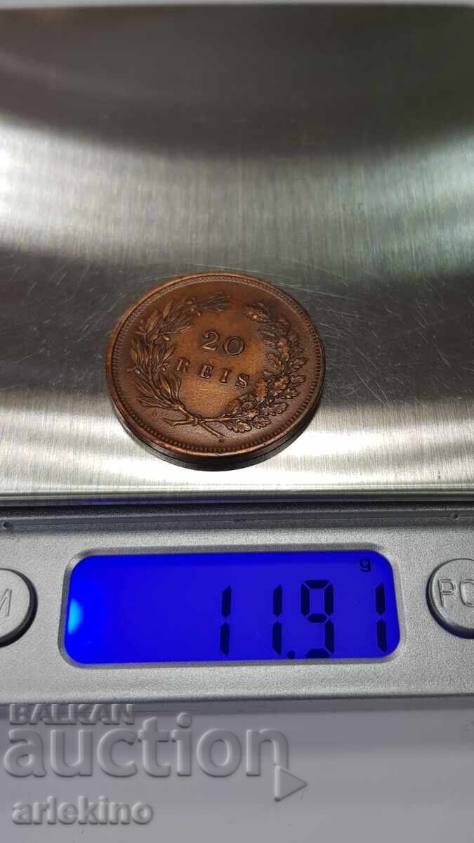 Рядка медна монета 20 REIS 1881 Португалия - 7 Рядка медна монета 20 REIS 1881 Португалия - 7
