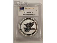 Ασήμι 1 oz Κλινοουράς Αετός 2015 PCGS GEM BU Αυστραλία