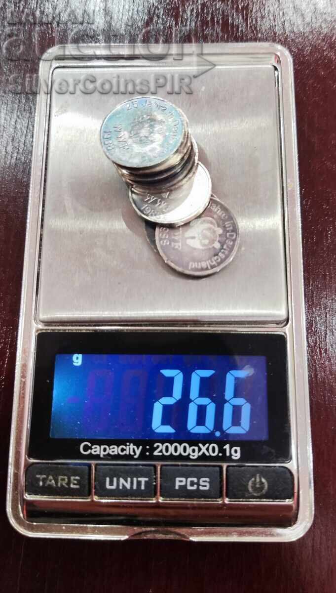 Argint 10 bucăți medalii WWF - 5 Argint 10 bucăți medalii WWF - 5