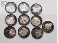 Argint 10 bucăți medalii WWF