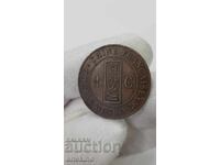Rare Copper Coin 1 Centime 1885 INDO-CHINA FRANCE