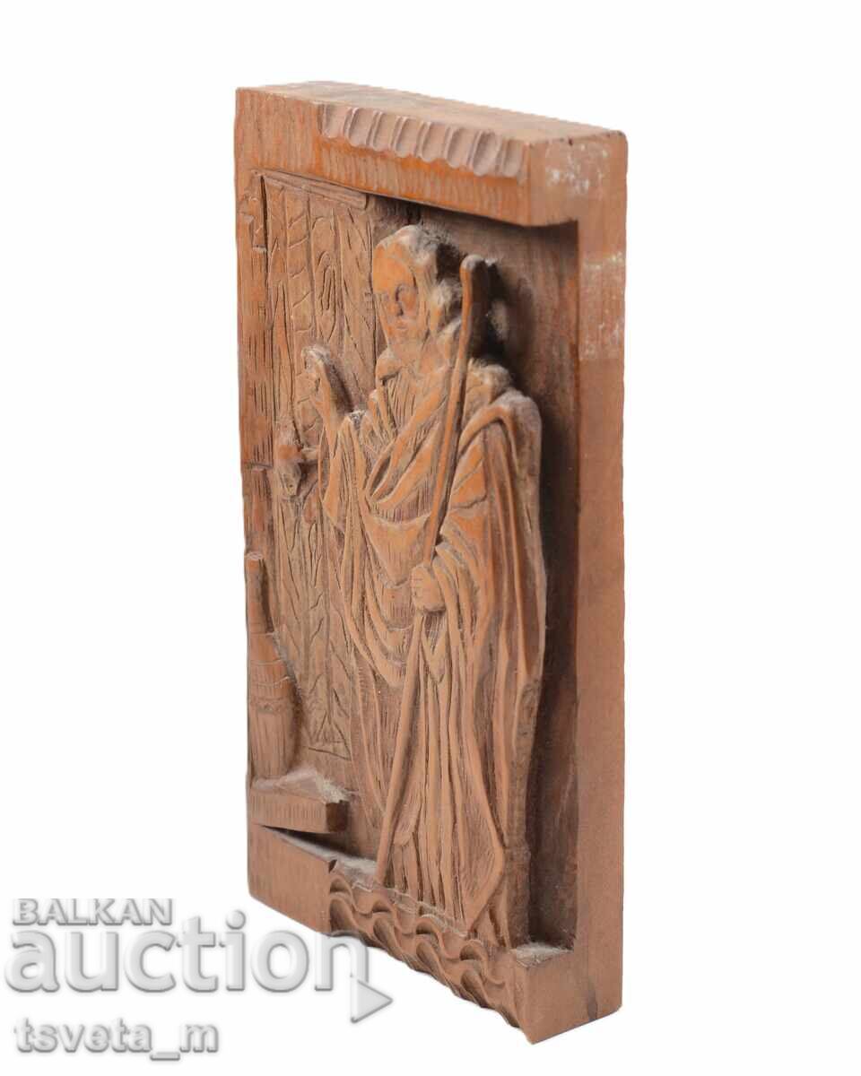 Дърворезба  Исус Христос, който чука на вратата с цена € 15.00 | 29.34 лв.