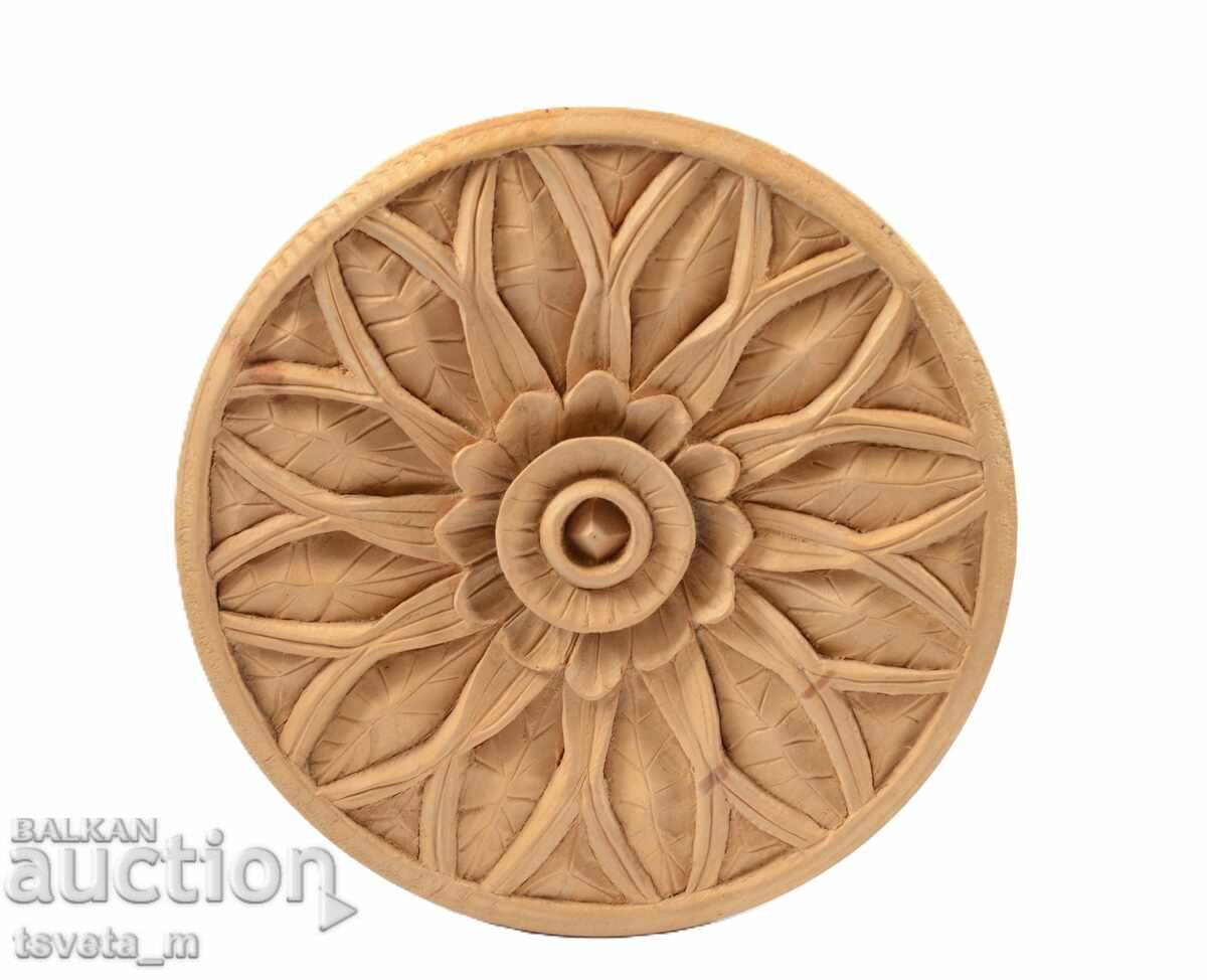 Ξυλόγλυπτη ξυλόγλυπτη ροζέτα ξύλινο απλικέ