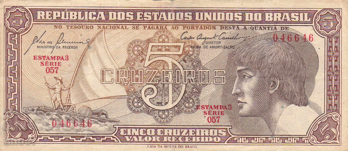 tino37 - BRAZILIA - 5 CRUZEIROS - 1961 - F+ cu preț € 2.50 | 4.89 BGN