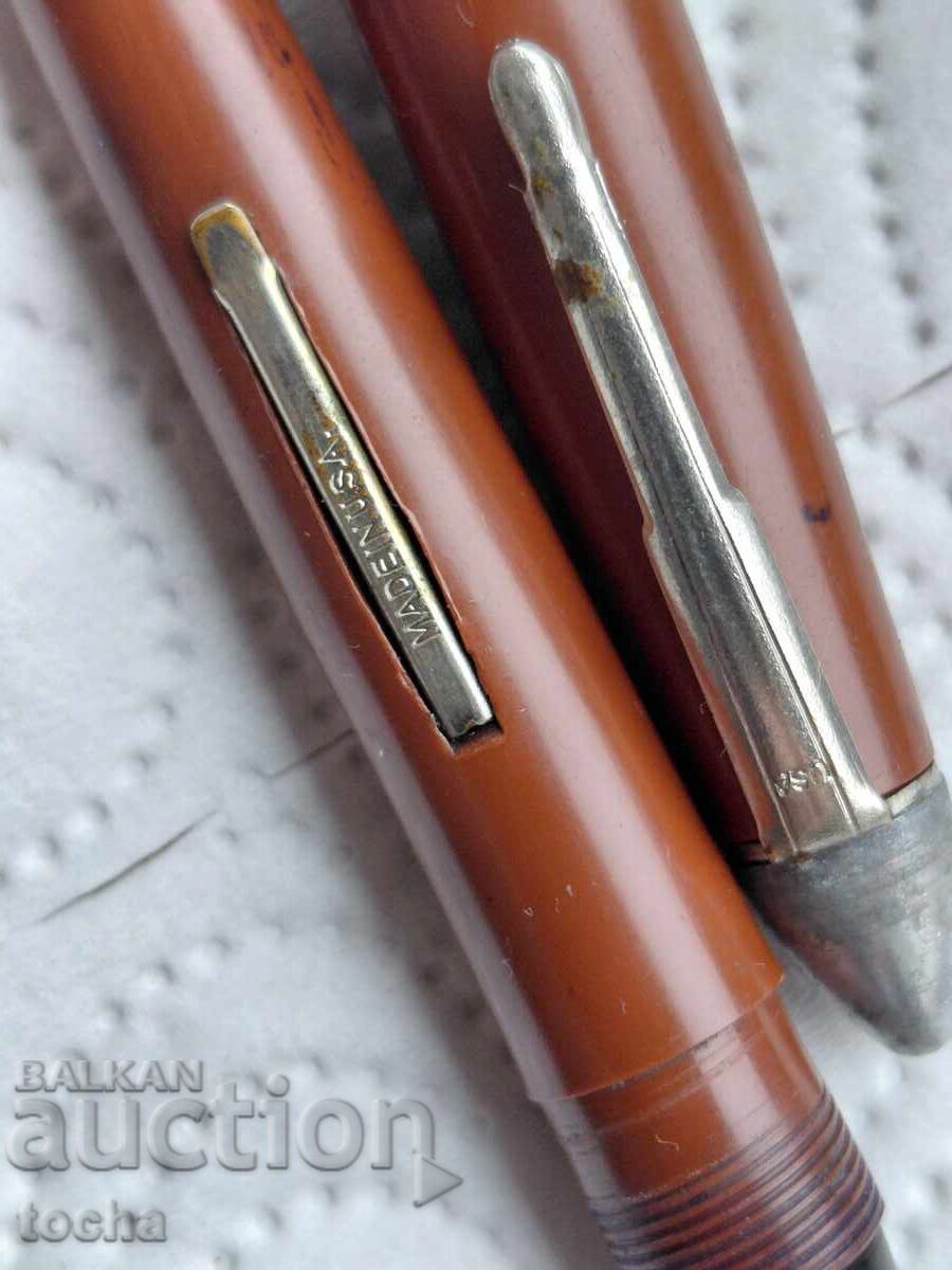 Stilou vechi USA, peniță placată cu aur de 14k .BZC - 5