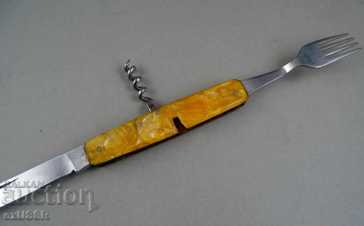 Παλιό τουριστικό σουγιά μαχαίρι μαχαιράκι ΠΕΤΚΟ ΔΕΝΕΒ κίτρινο - 6