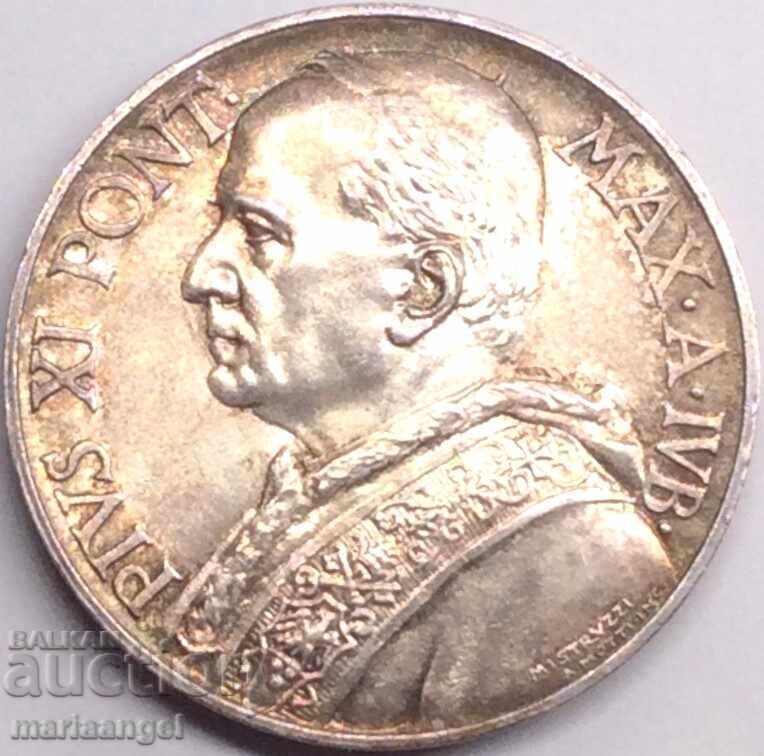 10 лири 1933 - 1934 Ватикана папа Пий XI Юбилейна сребро - 6