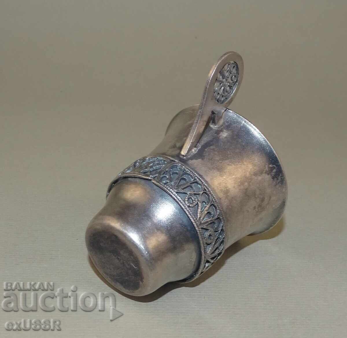 Micuță ceșcuță metalică rusească, cană suvenir - 7