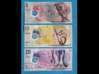 Maldive 3 bucăți set polimer 5 10 20 Rufii UNC Noi