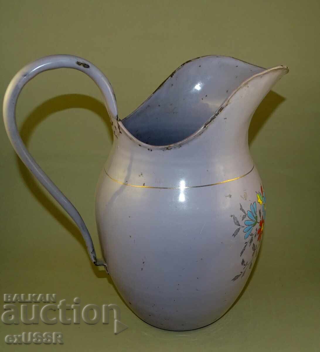 Παλιά κανάτα γλάστρα με όμορφα λουλούδια, σμάλτο - 5 Παλιά κανάτα γλάστρα με όμορφα λουλούδια, σμάλτο - 5