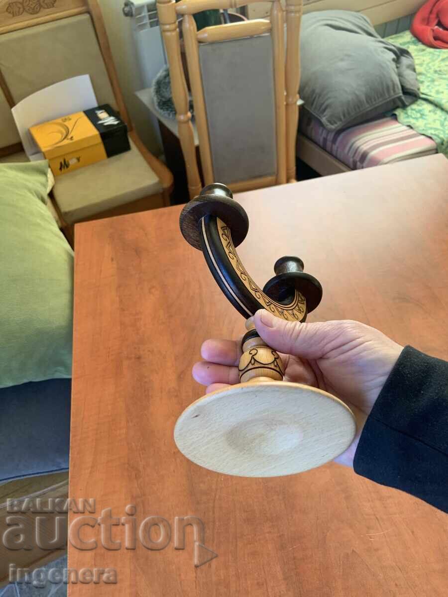 СВЕЩНИК СТАРИНЕН ДЪРВОРЕЗБА РИСУНЪК ПИРОГРАФ ДВОЙКА - 6